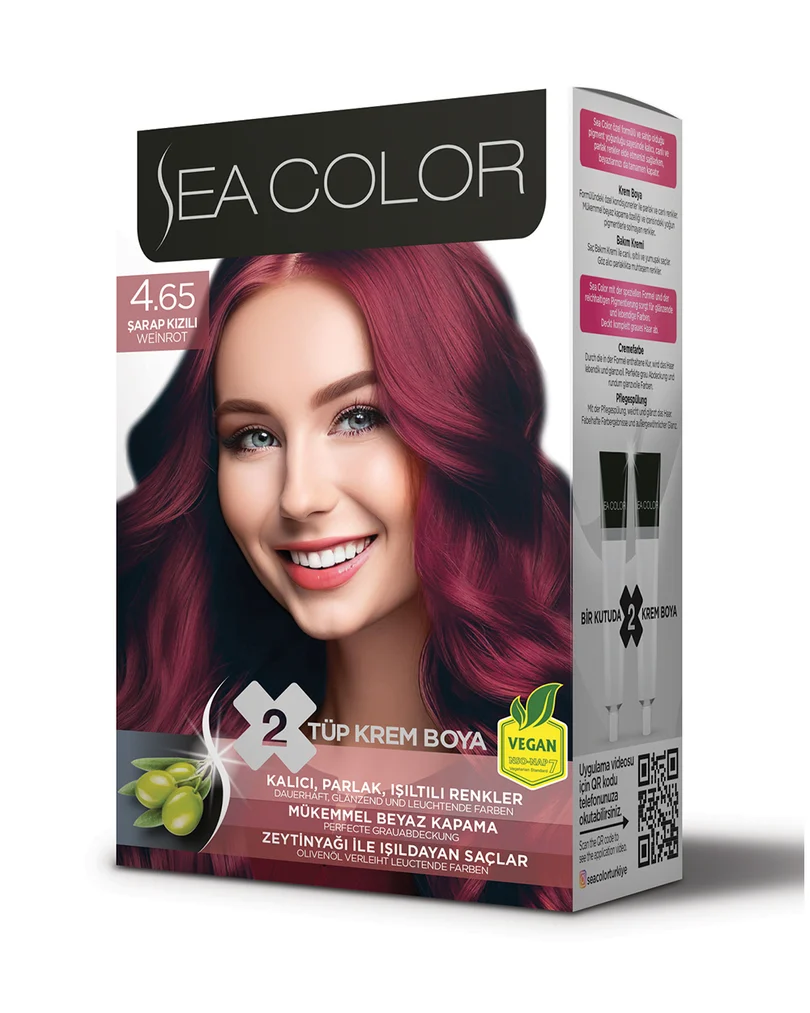 Sea Color Set Saç Boyası 4.65 ŞARAP KIZILI