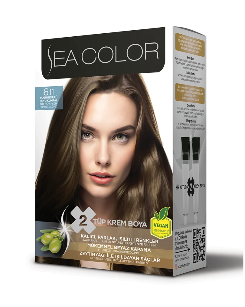 Sea Color Set Saç Boyası 6.11 YOĞUN KÜLLÜ KOYU KUMRAL