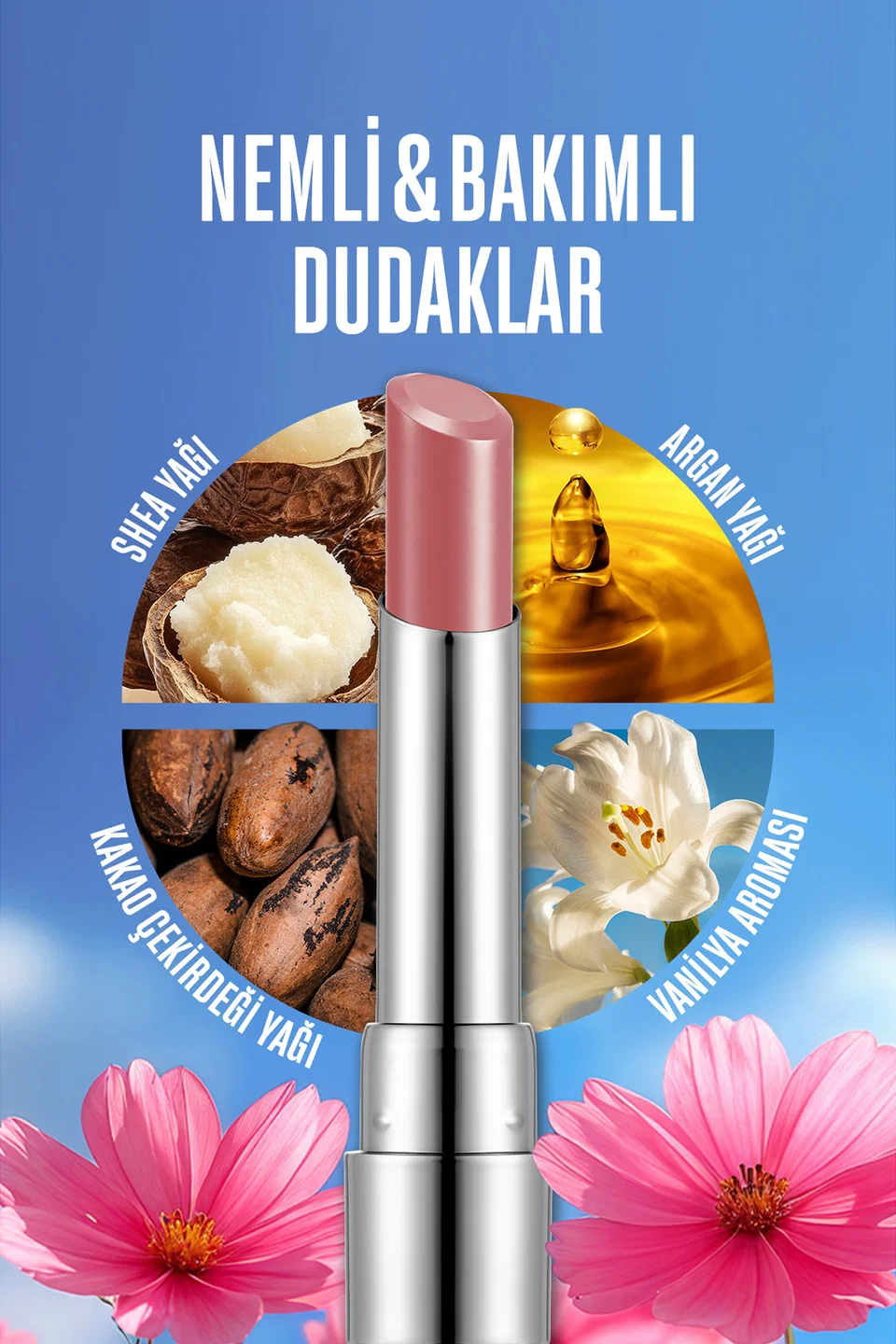 Flormar Sheer Up Yarı Transparan & Parlak Bitişli Nemlendirici Ruj - 011 ROSY LUST