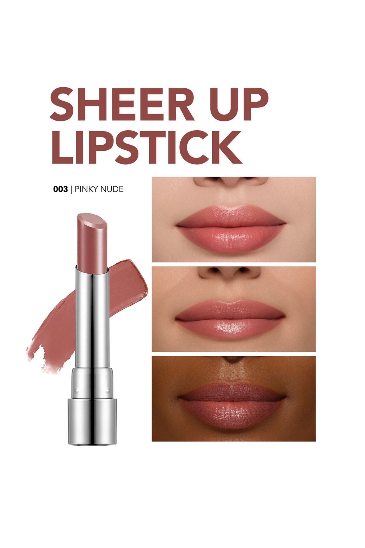 Flormar Sheer Up Yarı Transparan & Parlak Bitişli Nemlendirici Ruj 003 Pinky Nude