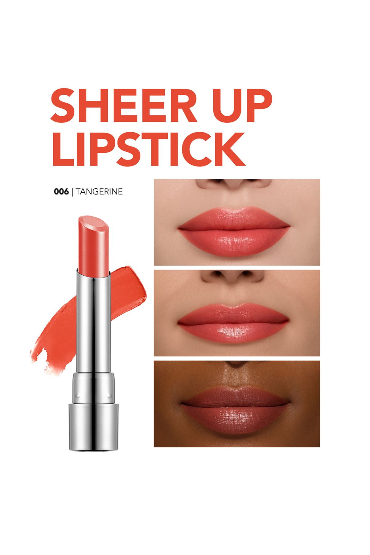 Flormar Sheer Up Yarı Transparan & Parlak Bitişli Nemlendirici Ruj 006 Tangerine