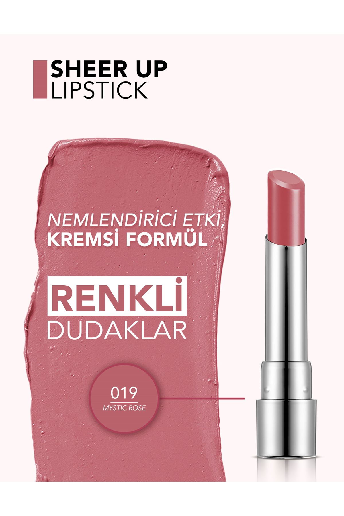 Flormar Sheer Up Yarı Transparan & Parlak Bitişli Nemlendirici Ruj 021 Sweet Moment