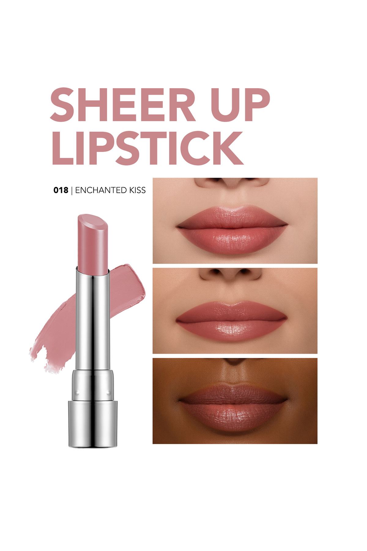 Flormar Sheer Up Yarı Transparan & Parlak Bitişli Nemlendirici Ruj 018 Enchanted Kiss