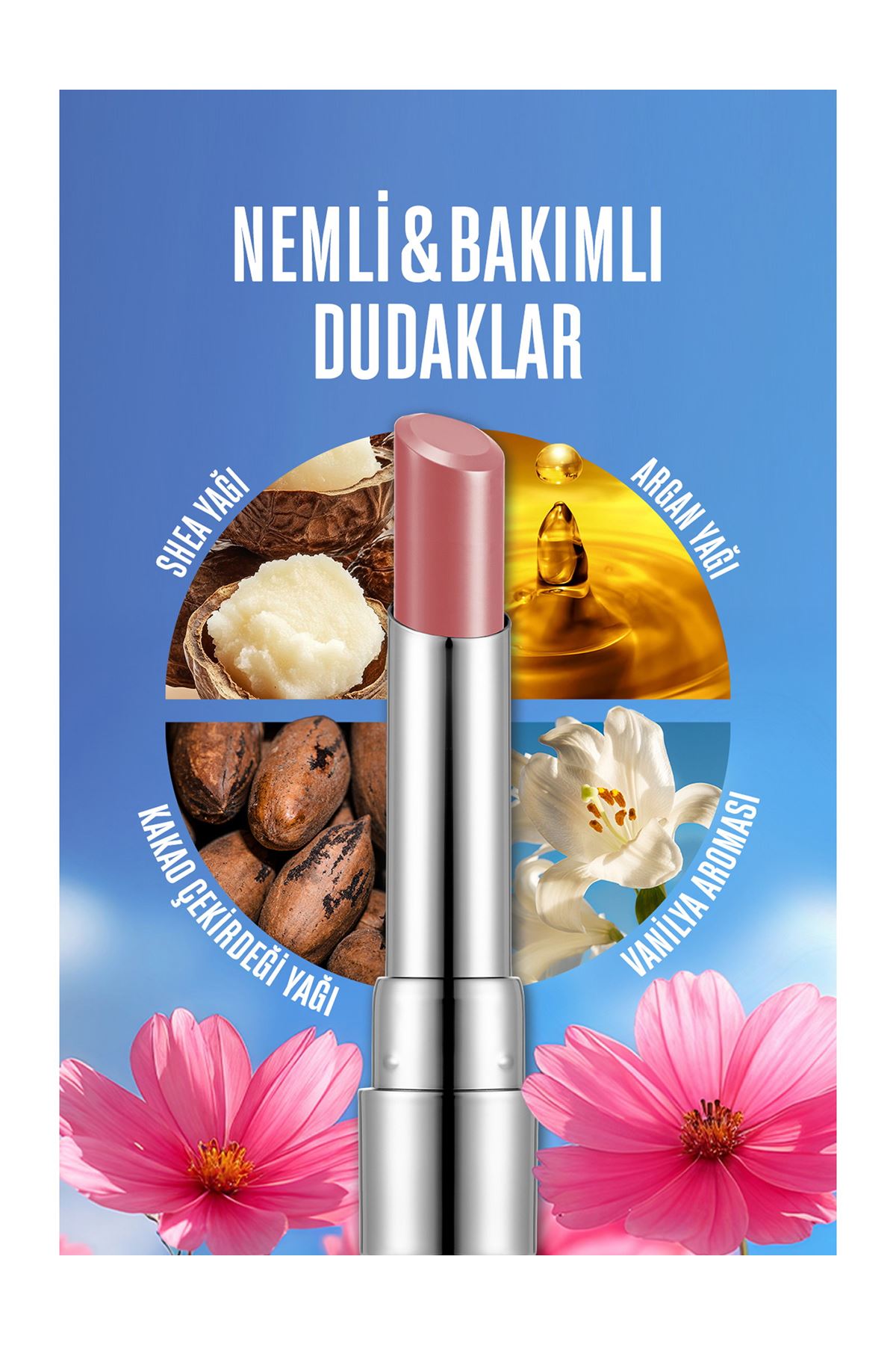 Flormar Sheer Up Yarı Transparan & Parlak Bitişli Nemlendirici Ruj 022 Daring Whisper