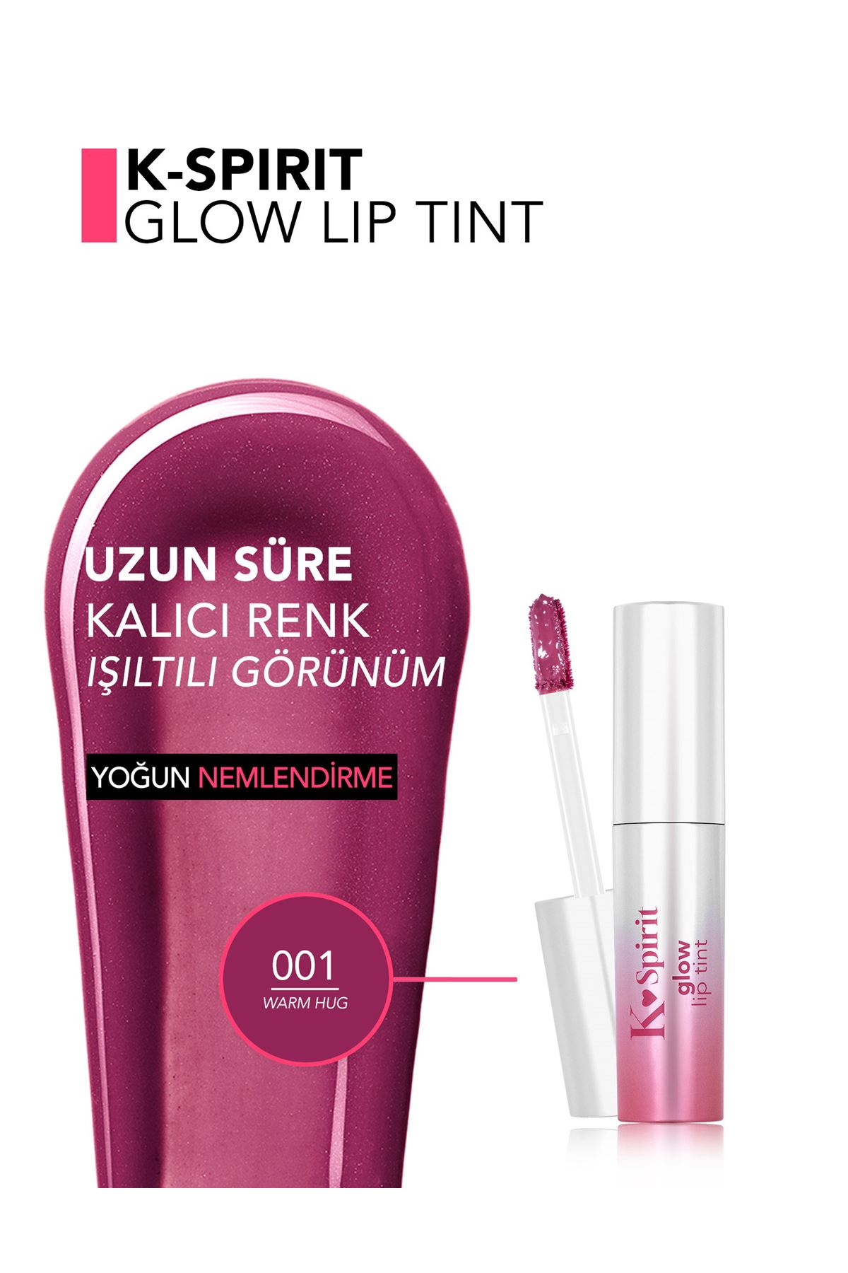 Flormar K-Spirit Glow Lip Tint Yoğun Nemlendirici & Işıltılı Uzun Süre Kalıcı Dudak Tint'i 004 Peach Fizz