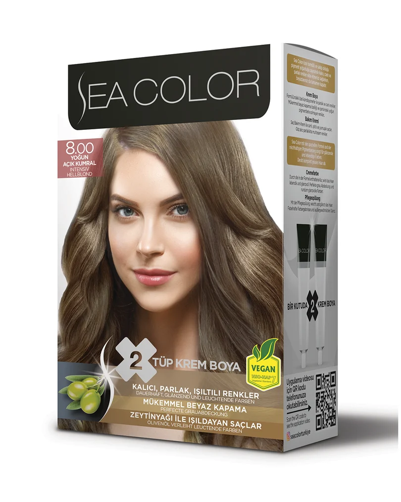 Sea Color Set Saç Boyası 8.00 YOĞUN AÇIK KUMRAL