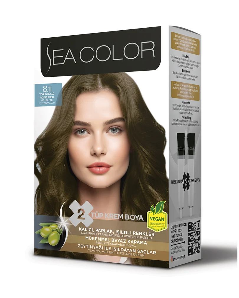 Sea Color Set Saç Boyası 8.11 YOĞUN KÜLLÜ AÇIK KUMRAL