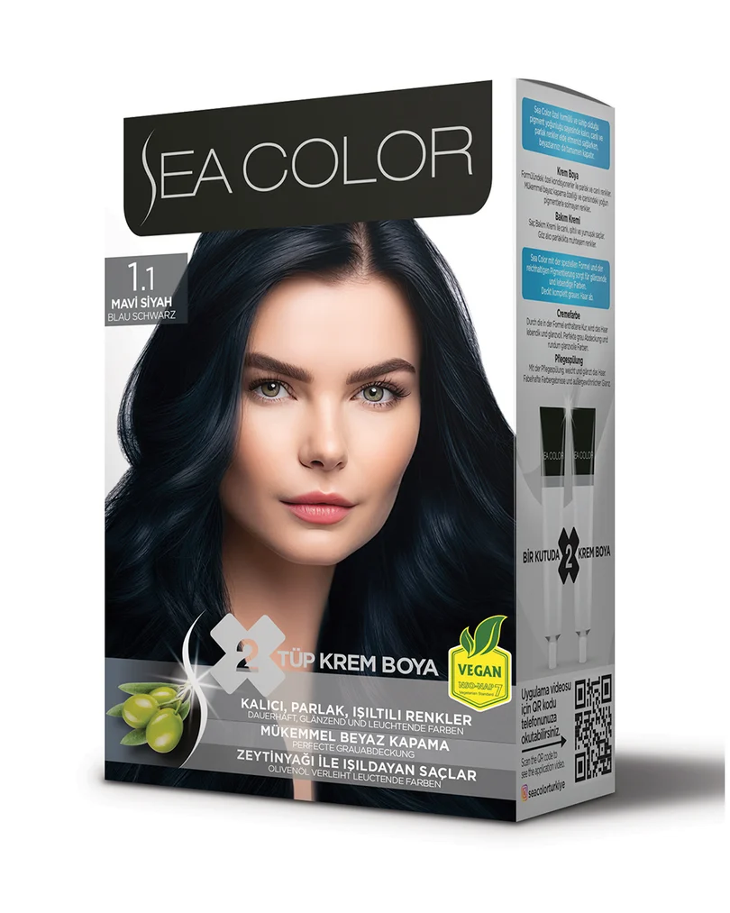 Sea Color Set Saç Boyası 1.1 MAVİ SİYAH