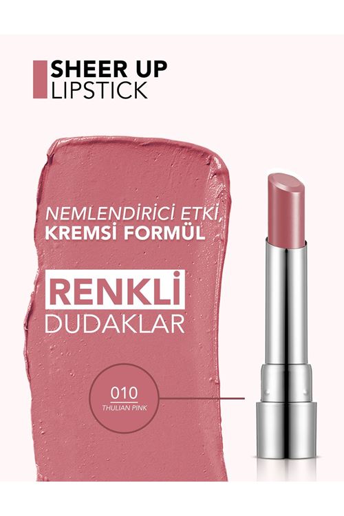 Flormar Sheer Up Yarı Transparan & Parlak Bitişli Nemlendirici Ruj 010 Thulian Pink