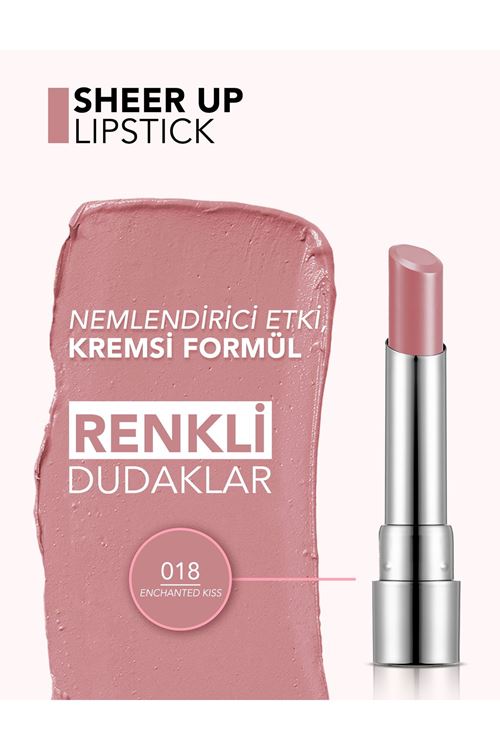 Flormar Sheer Up Yarı Transparan & Parlak Bitişli Nemlendirici Ruj 018 Enchanted Kiss