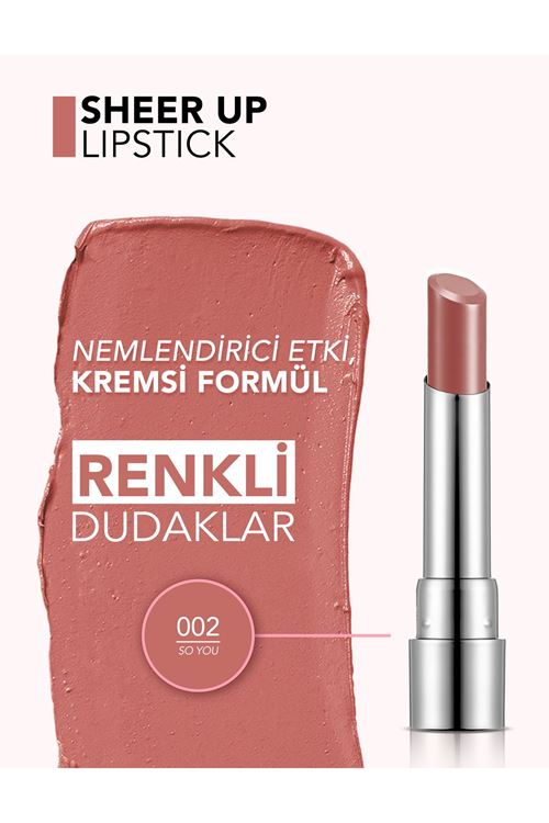 Flormar Sheer Up Yarı Transparan & Parlak Bitişli Nemlendirici Ruj 002 So You