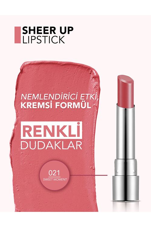 Flormar Sheer Up Yarı Transparan & Parlak Bitişli Nemlendirici Ruj 017 Peachy Glow