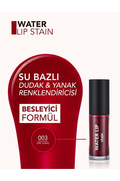 Flormar Water Lip Stain Su Bazlı & Kalıcı Dudak Renklendiricisi 003 Girl Gang