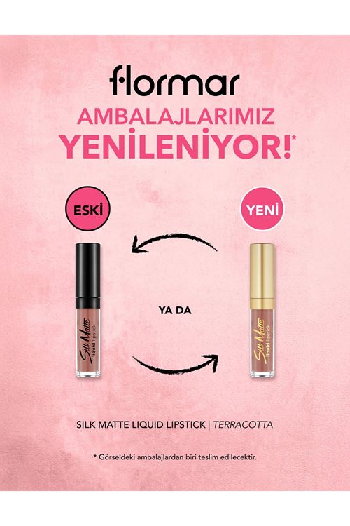 Flormar Silk Matte Yüksek Pigmentli & Mat Bitişli Nemlendirici Likit Ruj 012 Terracotta
