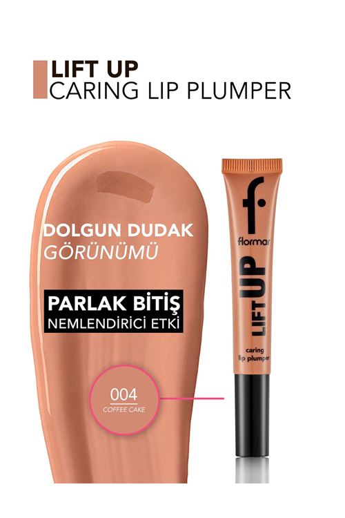 Flormar Lift Up Dolgun Görünüm Veren & Hyaluronik Asit Etkili Dudak Parlatıcısı 004 Coffee Cake