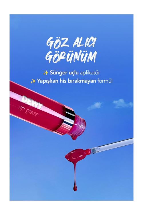 Flormar Dewy Lip Glaze Parlak & Dolgun Görünüm Veren Yapışmayan Dudak Parlatıcısı 026 Party Glow