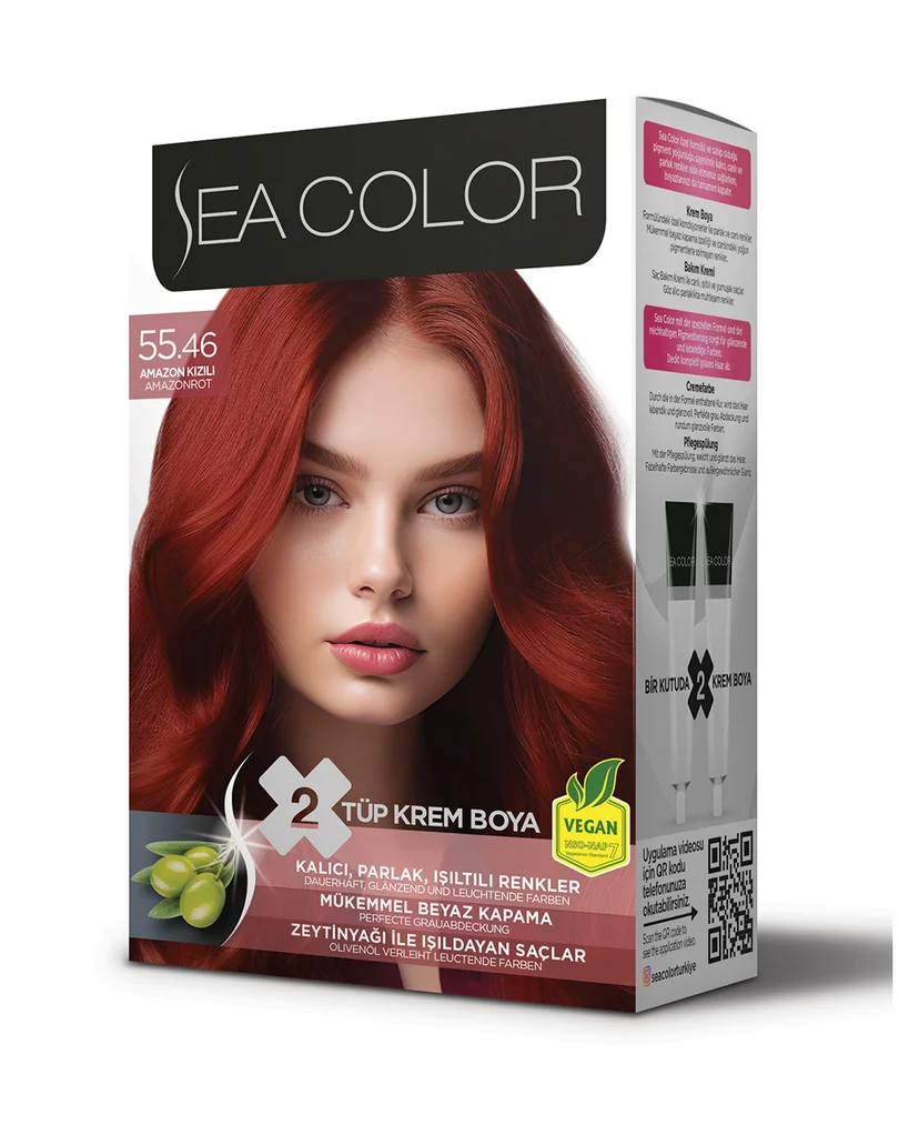 Sea Color Set Saç Boyası 55.46 AMAZON KIZILI