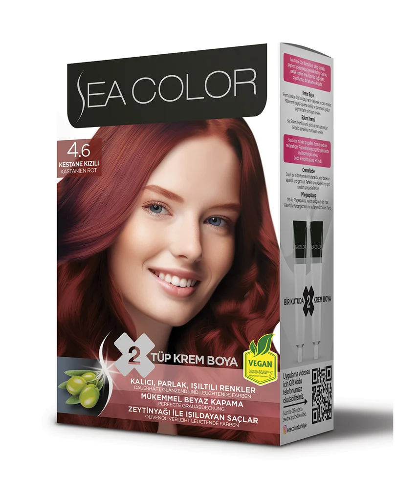 Sea Color Set Saç Boyası 4.6 KESTANE KIZILI